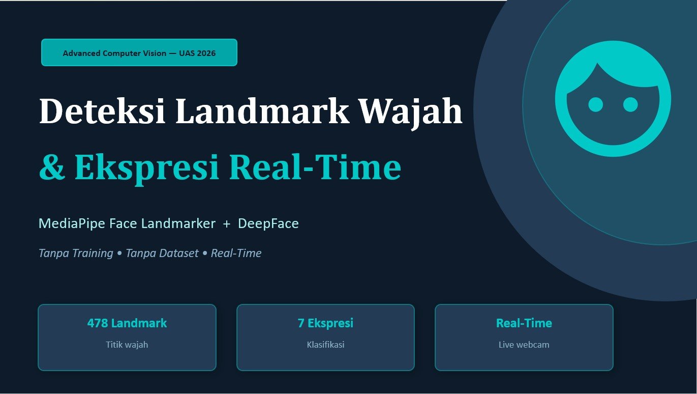 Deteksi Landmark Wajah dan Ekspresi Real-Time Menggunakan MediaPipe dan DeepFace Tanpa Training Dataset